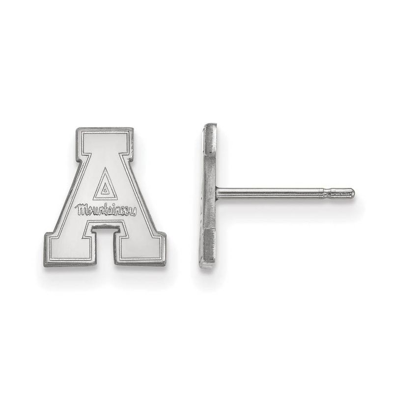 14k White Gold Appalachian State Xs (Tiny) Post Earrings